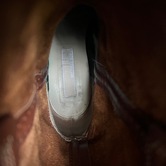 Michael Kors Brown Leather Low-Calf Boots W/ 3" Block Heels--Size 7.5 - Picture 10 of 15